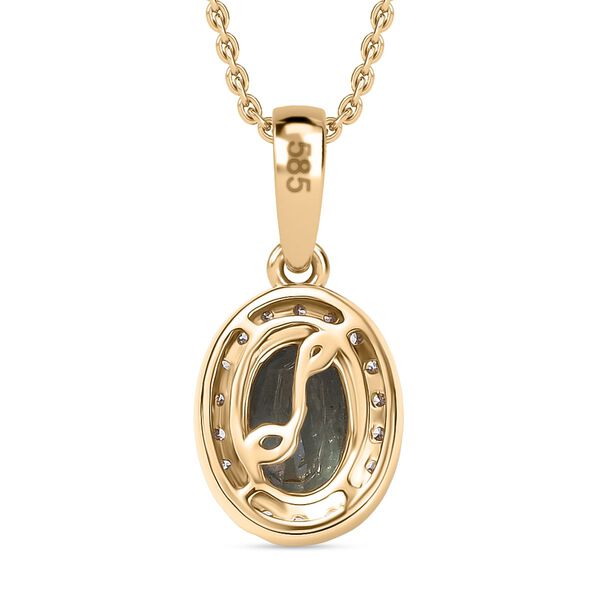 AAA Alexandrit, Wei&szlig;er Diamant Anh&auml;nger mit Kette, 585 Gold ca. 1.50 ct image number 4