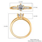 Moissanit Ring, 925 Silber Gelbgold Vermeil - 0,95 ct. image number 5