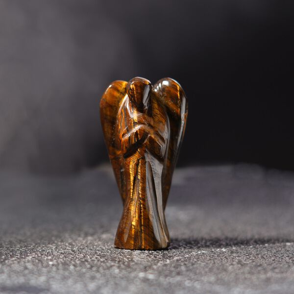 The 5th Season - Engelsfigur aus echtem Edelstein in Geschenkverpackung, Tigerauge image number 2