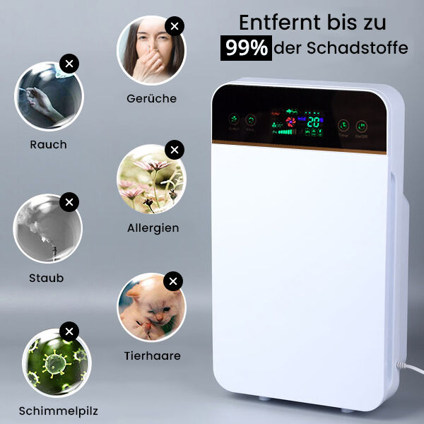 Luftreiniger mit Touchscreen-Anzeigefeld, Wei&szlig; und schwarz image number 1