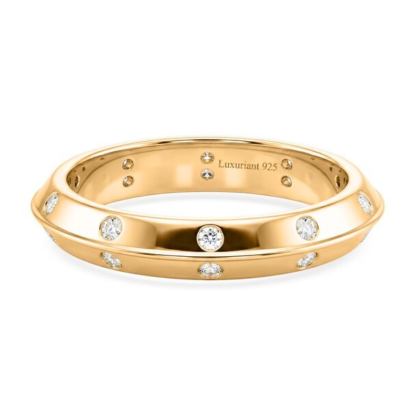 LUXURIANT DIAMOND - Lab Grown Diamant SI-GH SGL zertifiziert Ring 925 Silber 750 Gelbgold vermeil (Gr&ouml;&szlig;e 19.00) ca. 0.26 ct