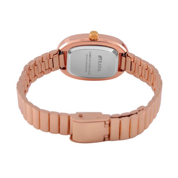STRADA - Elegante Armbanduhr mit Japanischem PC21S Werk, Stahlsonnenschliff-Zifferblatt und Edelstahlarmband, Reiner Edelstahl, 19 cm, rosefarben, ca. 37,50g image number 5
