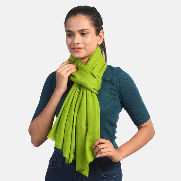 LA MAREY: Superweicher Schal aus 100% Kaschmirwolle, Olivgrün  image number 3