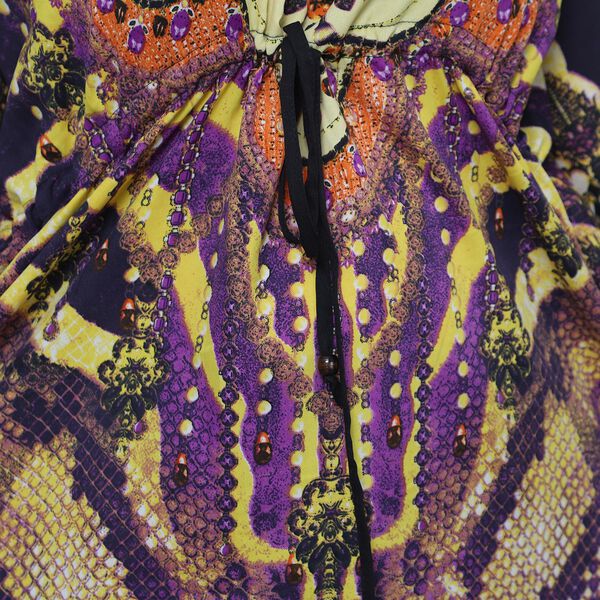 V-Ausschnitt bedruckter Kaftan image number 6