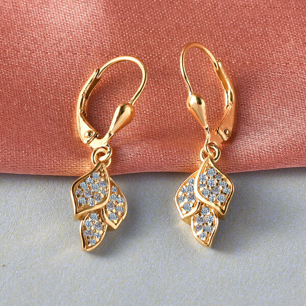 88 Facetten Moissanit Ohrh&auml;nger 925 Silber vergoldet ca. 0,42 ct&nbsp; image number 2