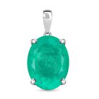 Smaragd-Quarz Triplette Anhänger 925 Silber rhodiniert ca. 22.08 ct