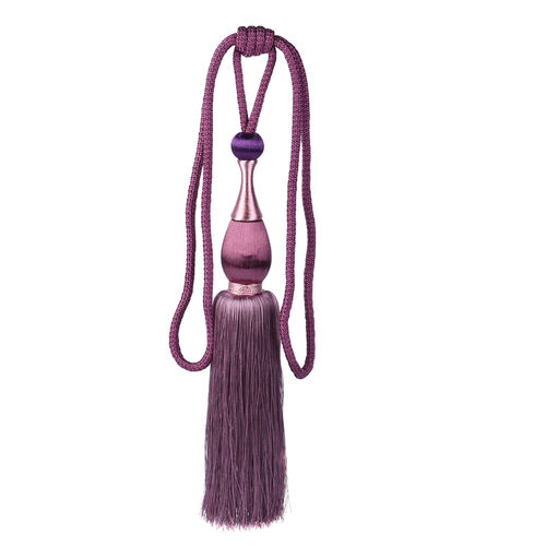 2er-Set Vorhang Raffhalter Quasten, Länge 46 cm, Lila image number 0