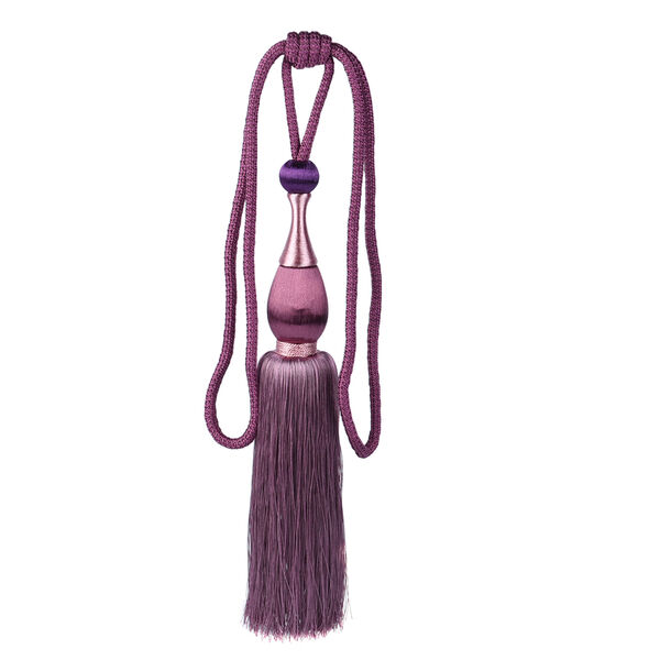 2er-Set Vorhang Raffhalter Quasten, Länge 46 cm, Lila image number 0