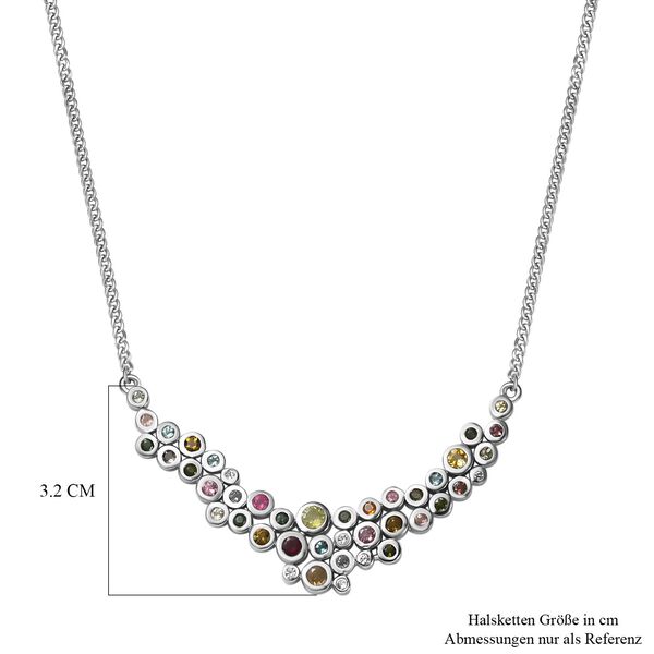 Mehrfach-Turmalin Halskette ca. 45 cm 925 Silber platiniert ca. 2.75 ct image number 6