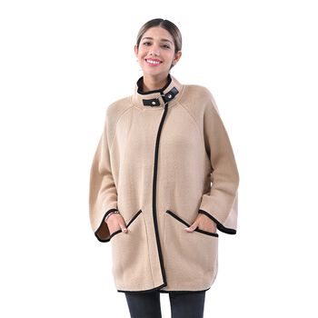 TAMSY: Strick-Mantel f&uuml;r Damen mit Schnalle, Beige&nbsp;