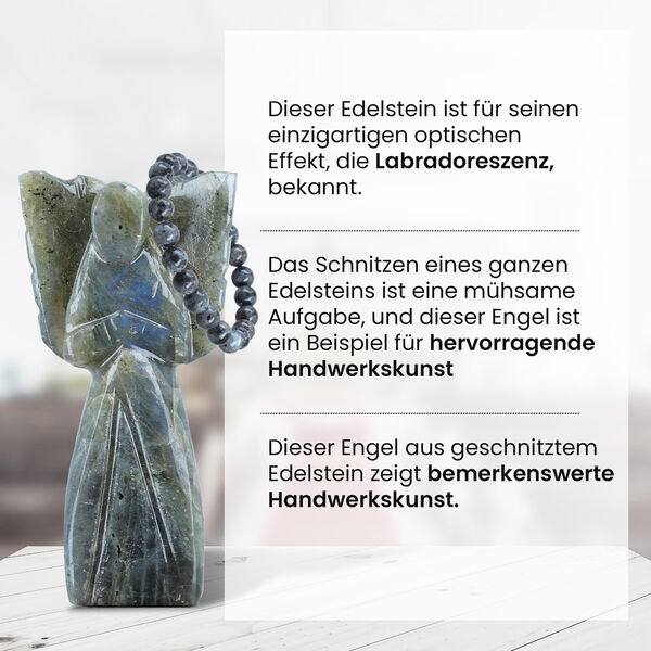 3er-Labradorit-Set &ndash; Engel, Kreuz-Anh&auml;nger und Armband image number 3