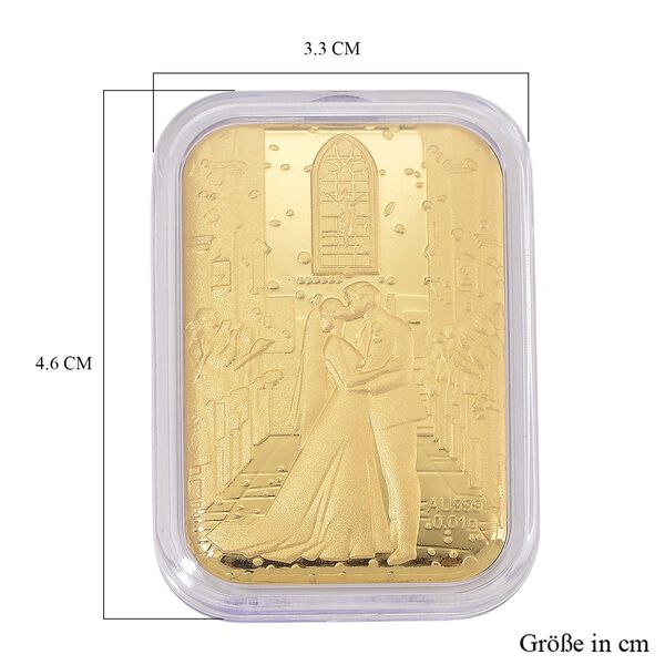 999er Feingold Plättchen Brautpaarmotiv image number 5