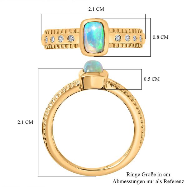 AA nat&uuml;rlicher, &auml;thiopischer Welo Opal und Zirkon-Ring - 0,53 ct. image number 8