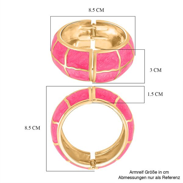 Emaille-Armreif mit Karomuster, ca. 18,5 cm, pink emailliert image number 7