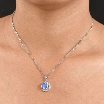 D'Joy Aurora Mondstein und Zirkon Anh&auml;nger - 3,92 ct.