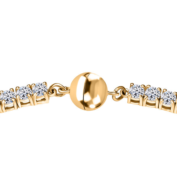 D'Joy Moissanit Halskette ca. 45 cm 925 Silber 750 Gelbgold Vermeil ca. 18.72 ct image number 3