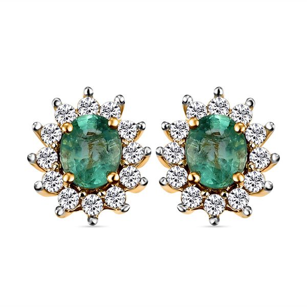 &Auml;thiopische Smaragd und Zirkon-Ohrringe - 1,07 ct.