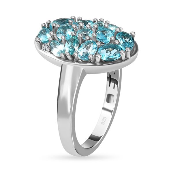 Paraiba-Apatit Ring 925 Silber platiniert (Größe 17.00) ca. 2.12 ct image number 5