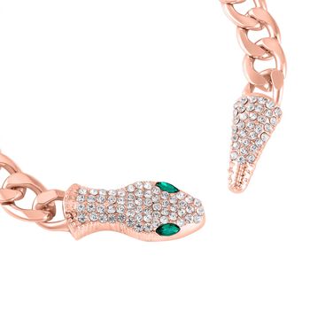 Glas, Wei&szlig;er Kristall Armband ca. 26.75 cm  Std Rose