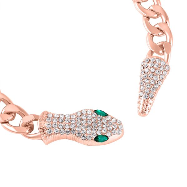 Glas, Wei&szlig;er Kristall Armband ca. 26.75 cm  Std Rose image number 4