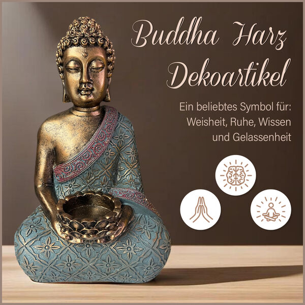 Buddha Harz Dekoartikel, 15,5x13x25,5cm image number 3