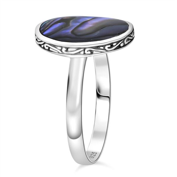 Royal Bali - Abalone Muschel Ring 925 Silber (Größe 20.00) ca. image number 4