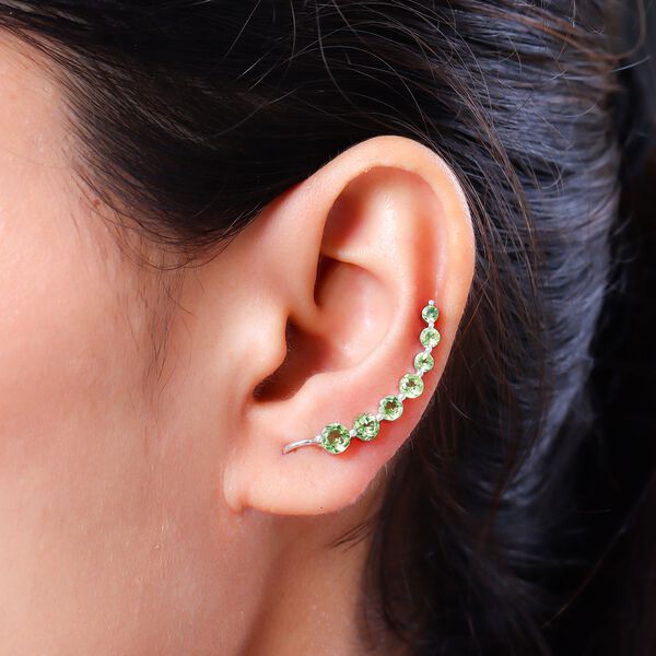 Peridot-Ohrringe in Silber, 2,70 ct. image number 3