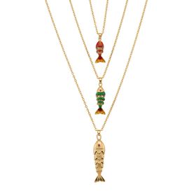 Orange Zirkonia Schmuckset ca. 50 cm + 5 cm Extender, Nickelfreies Messing emailliert