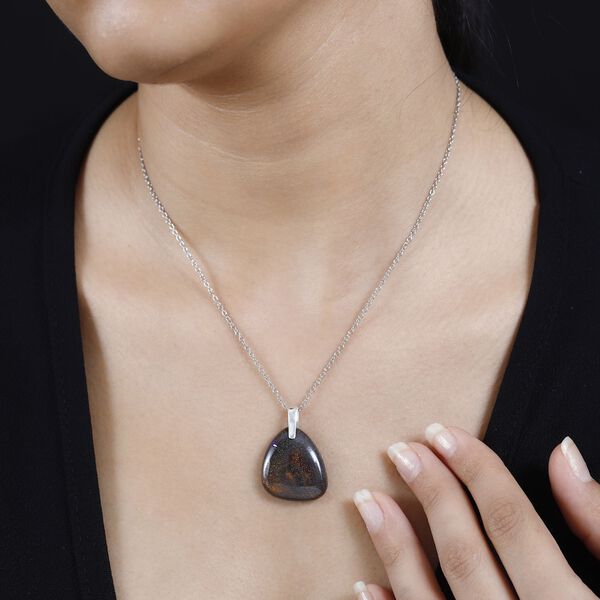 Australischer Boulder Opal Schmuckset 925 Silber und Edelstahl ca. 17,00 ct. image number 3