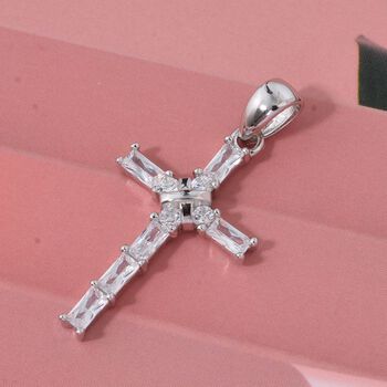 Lustro Stella Wei&szlig;er Zirkonia Anh&auml;nger 925 Silber rhodiniert