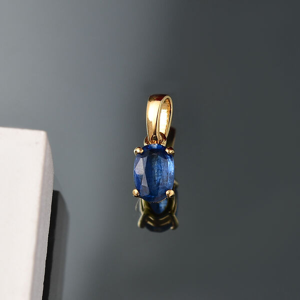 Nat&uuml;rlicher Kaschmir-Kyanit Anh&auml;nger 925 Silber vergoldet ca. 0.62 ct image number 2