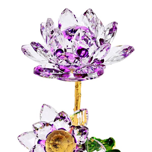 Kristall Lotus Bl&uuml;te, 18 x 7,5 cm, Lila image number 6