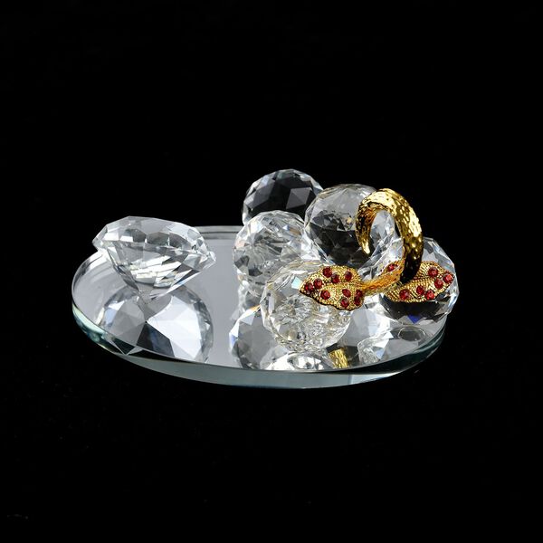 The 5th Season - Grapes with Diamonds Decoration  Size:L13.5*W9.5*H7cm Color:Transparent + gold + red Material:Glass + alloy Weight:469g image number 4