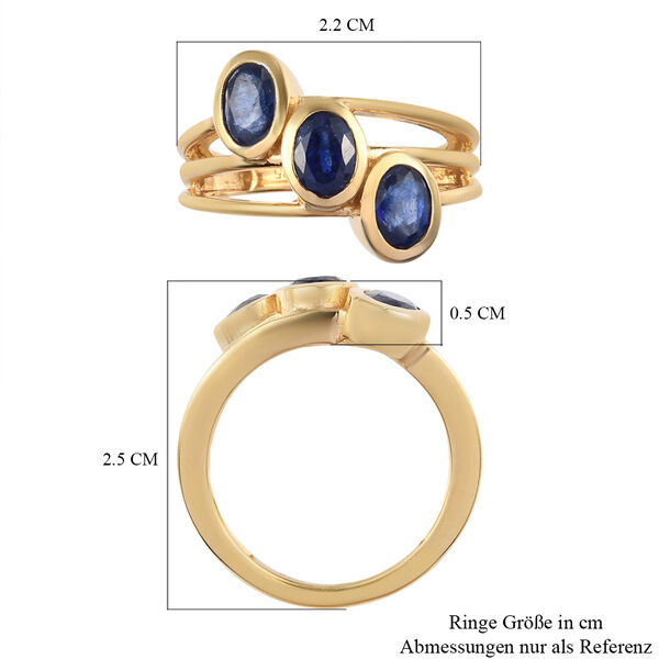 Masoala Saphir Trilogie-Ring, 925 Silber vergoldet, 1,77 ct. image number 7