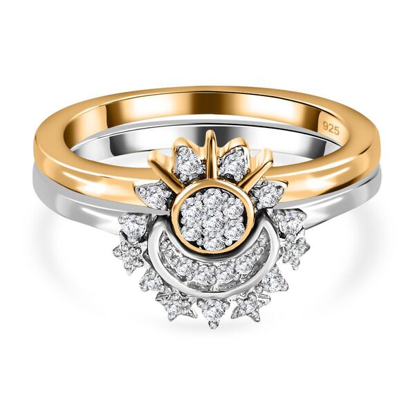 Funkelndes Sonnen- und Mond-Ring-Set