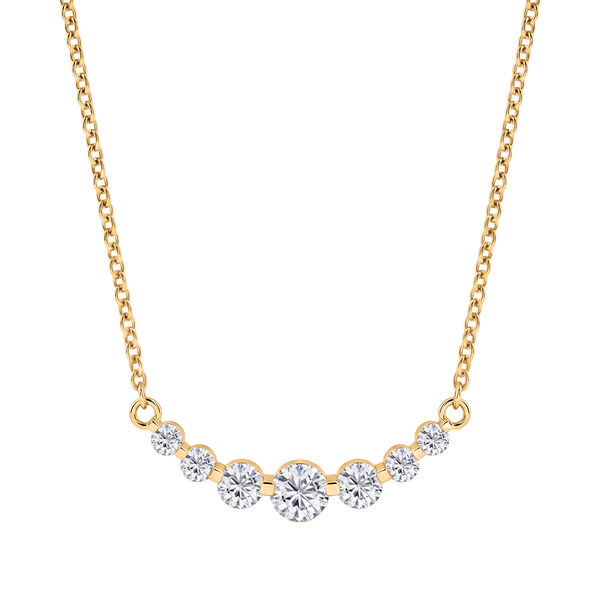 D'Joy Moissanit 45cm Halskette, 925 Silber vergoldet - 1,22 ct.