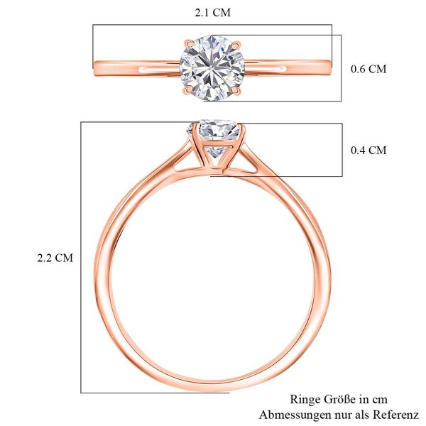 Moissanit Ring, 925 Silber 750 vergoldet  - 0,47 ct. image number 6