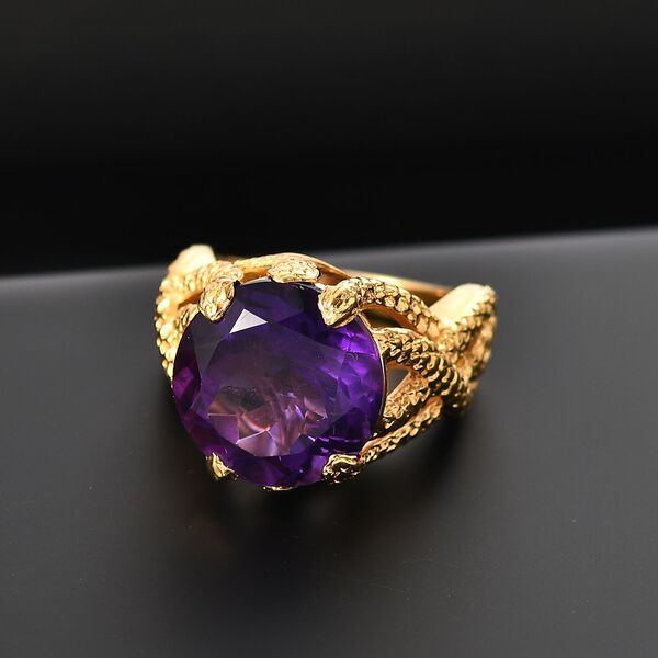 Afrikanischer Amethyst Ring Messing (Gr&ouml;&szlig;e 19.00) ca. 9,76 ct image number 1