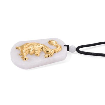 Wei&szlig;e Jade Halskette, Flexibles, 999 Gold ca. 140,00 ct.