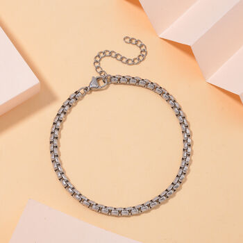 Venezianer Box Armband, Reiner Edelstahl ca. 19 cm + 5 cm Extender, ca. 7,60g