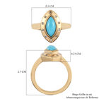 Natürlicher Sleeping Beauty Türkis und Zirkon Halo Ring 925 Silber 585 Vergoldet image number 6