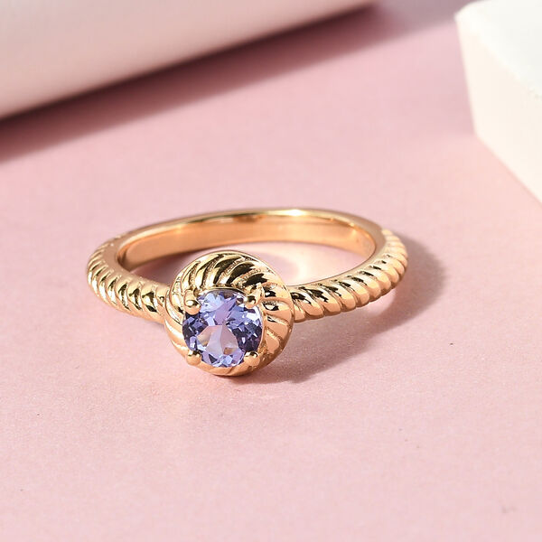 Tansanit-Ring, 925 Silber vergoldet  ca. 0,50 ct image number 7