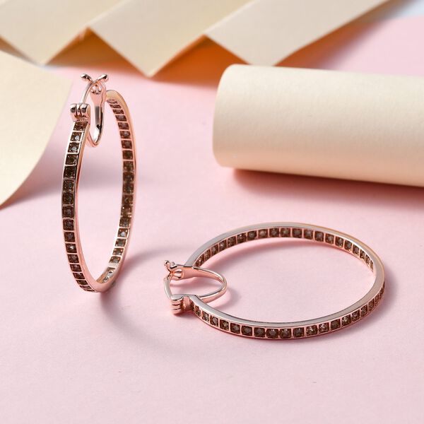 Natürliche Champagner Diamant-Creolen - 1 ct. image number 2