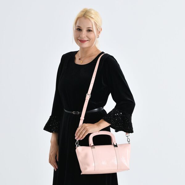 Eleganter Leder Crossbody Tasche im Clean Chic Look 27 x 17 x 10 cm Ros&eacute; image number 3
