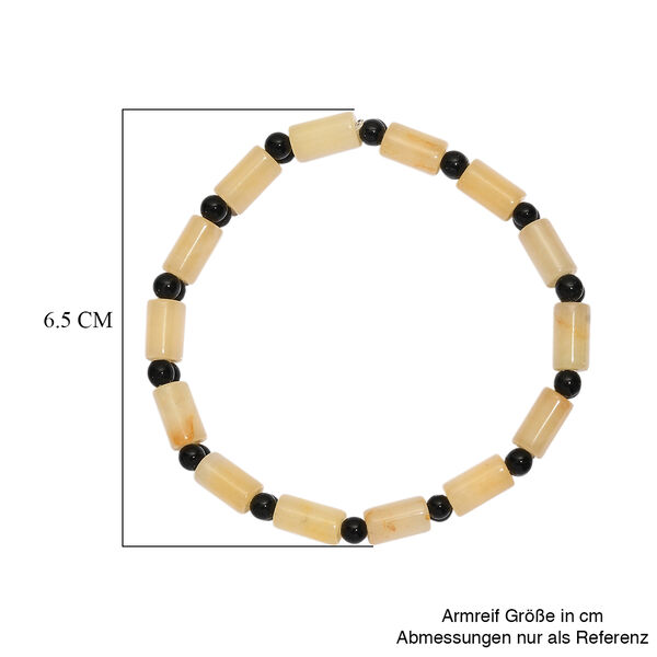 Flexibles gelbes Aventurin und schwarzes Spinell Armband - 102 ct. image number 4