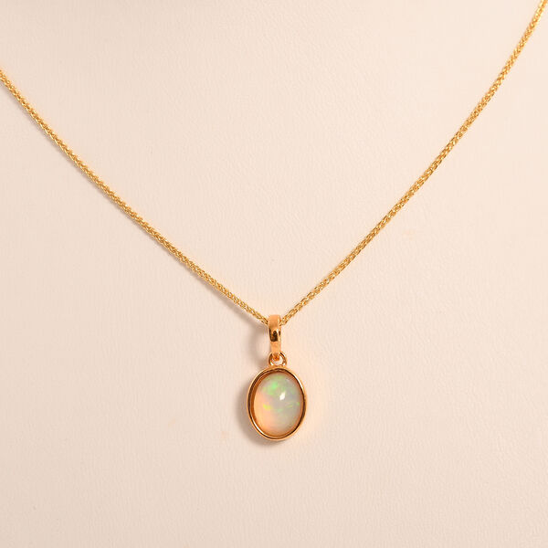 AA Nat&uuml;rlicher, &auml;thiopischer Welo Opal Anh&auml;nger, 925 Silber vergoldet, ca. 1.21 ct image number 2