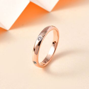 Diamant P Bandring, 925 Silber mit Ros&eacute;gold Vermeil