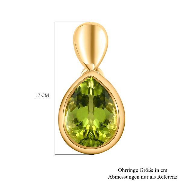 Natürliche Peridot-Solitär-Ohrhänger in Silber image number 6