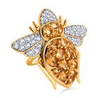 AA Citrin Ring, 925 Silber Gelbgold Vermeil (Größe 18.00) ca. 3.43 ct