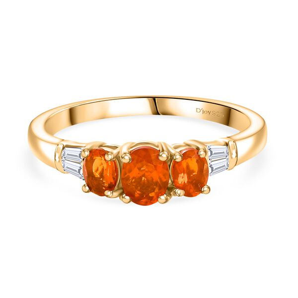 D'Joy AAA Blaze Feueropal und Zirkon Ring - 0,70 ct.